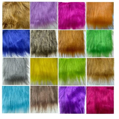 Faux falsk pels Solid Shaggy Lang Luv Stof